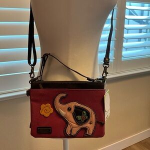 Chala Red Elephant Crossbody Bag